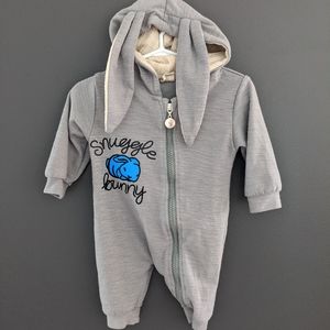 **3/$25**Grey "Snuggle Bunny" hooded one piece outfit